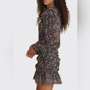 VERONICA BEARD Jaylene Paisley-Print Ruffle Dress, NWOT, size 2.